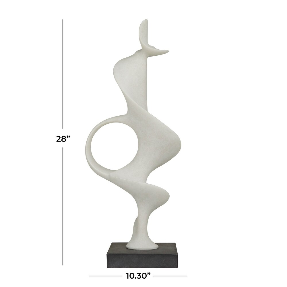 White Polystone Contemporary Abstract Sculpture