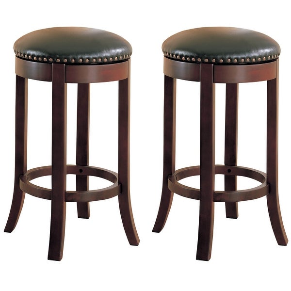 Wilmington Design Swivel Dining Stools with Nailhead Trim (Set of 2)