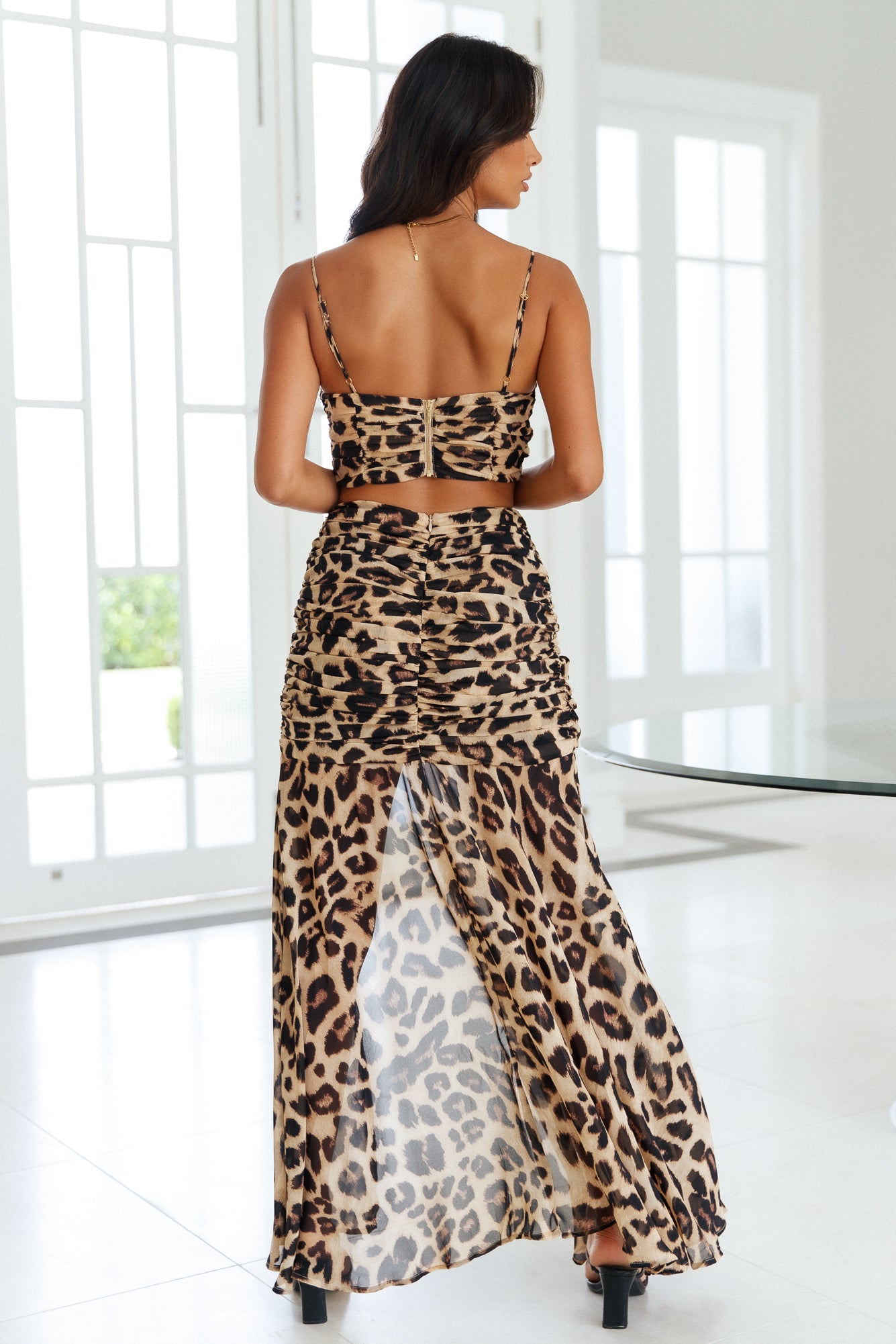 RUNAWAY Acadia Maxi Skirt Leopard