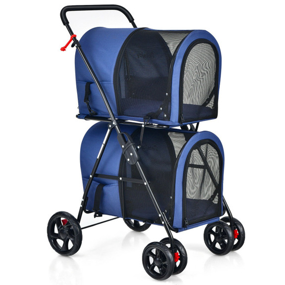 Costway 18756023 4 in 1 Double Pet Stroller with D...