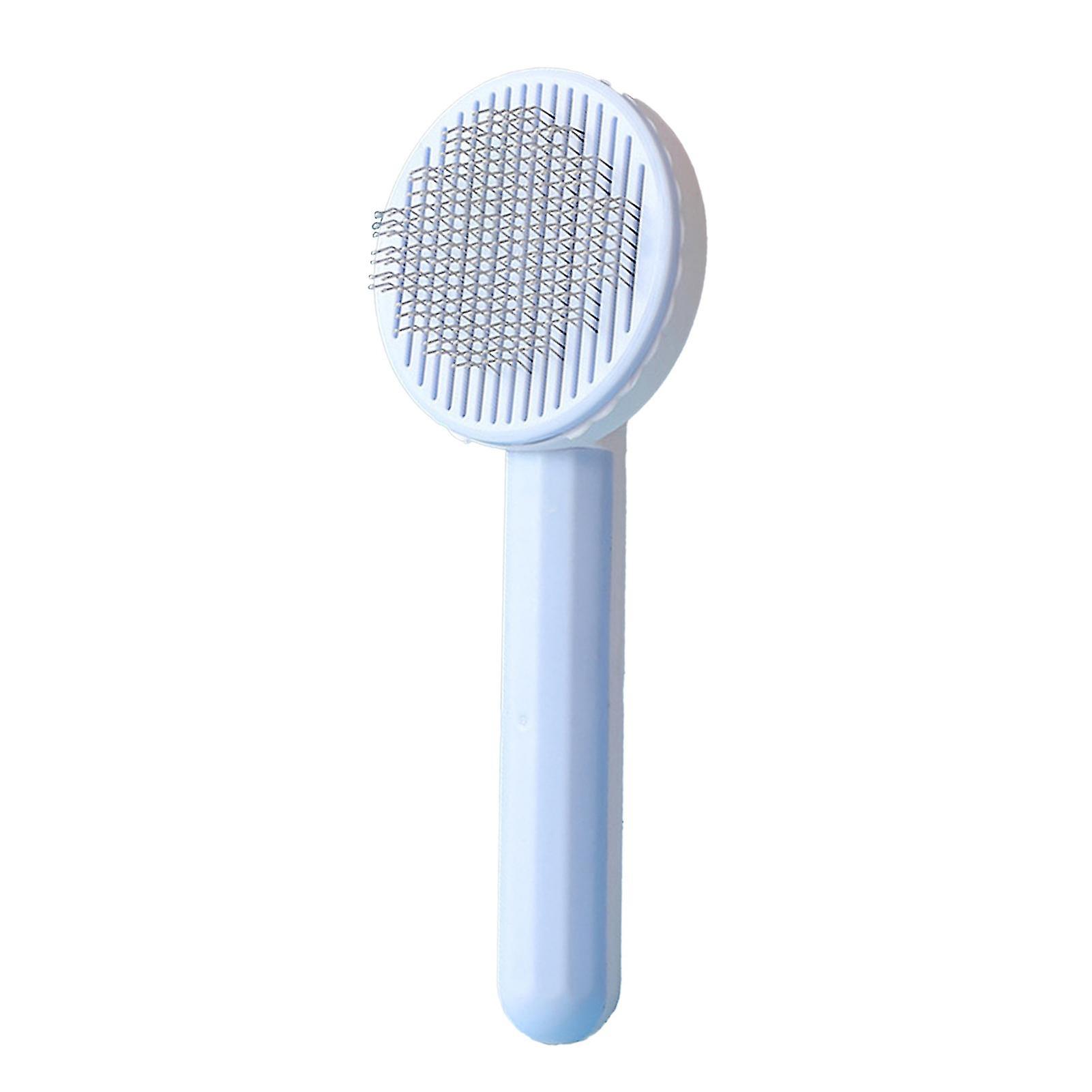 Pet Hair Comb Self Cleaning Massage Hair Removal Cat Grooming Brush for Cat Kitten Pet Supplies Blue Pet Self Cleaning Comb