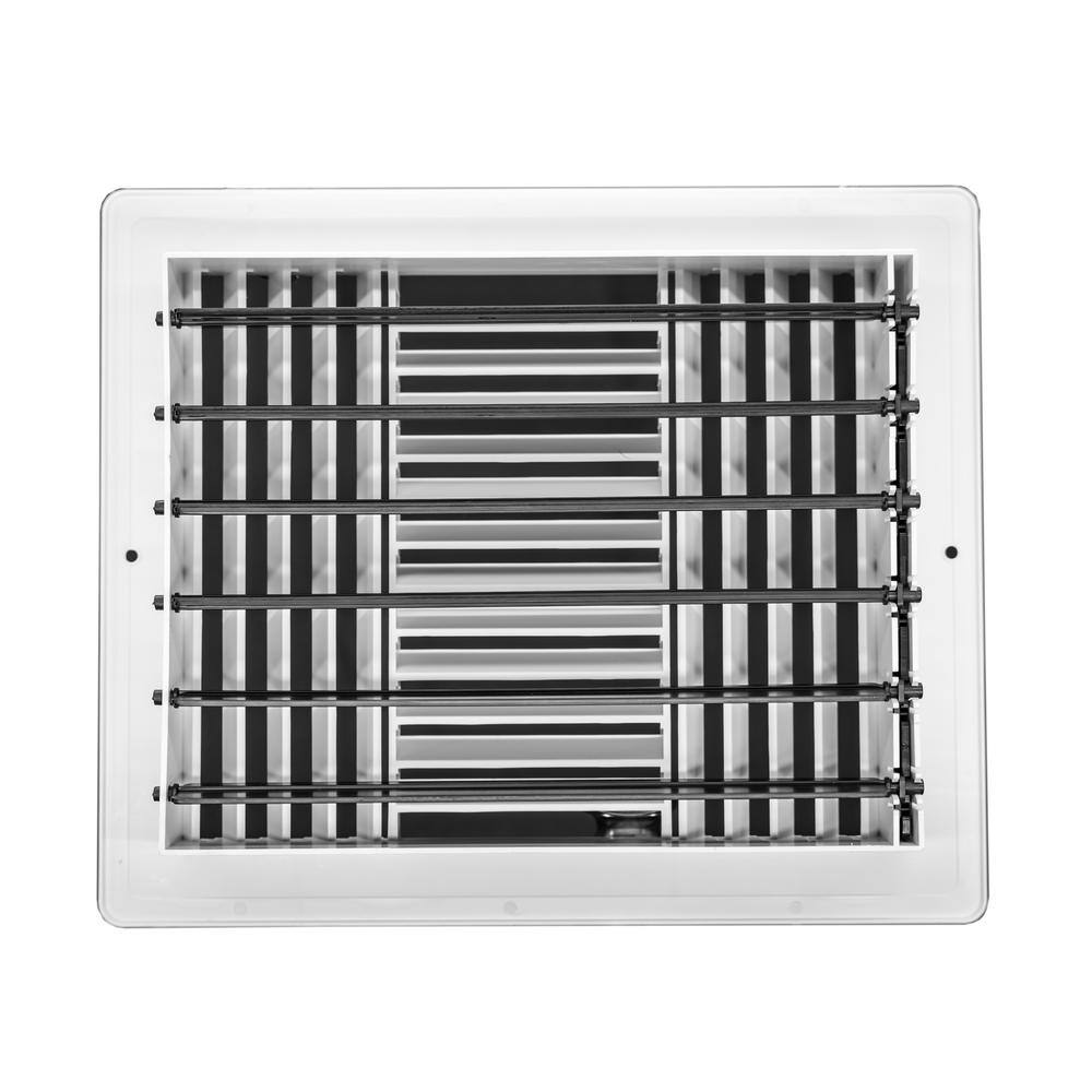 Venti Air 10 in x 6 in White Plastic 3 Way Supply Register for Duct Opening 10 in W x 6 in H HPS1006