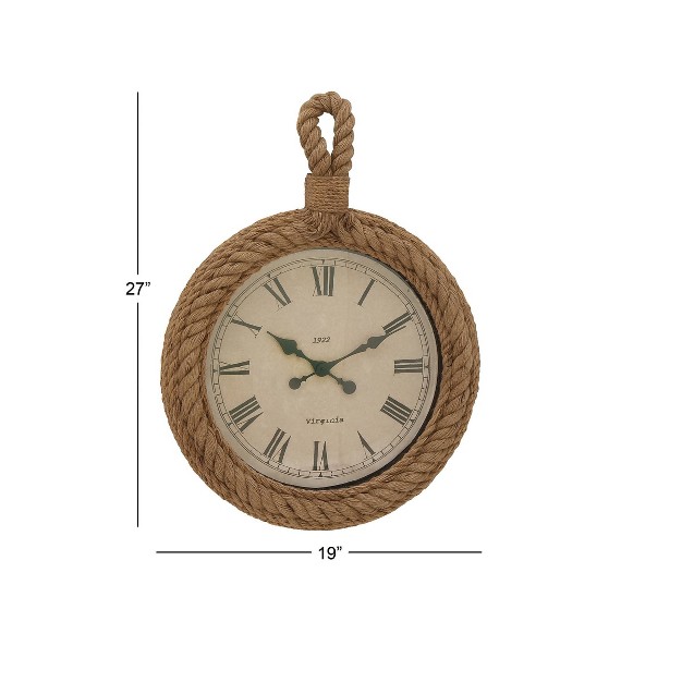 Jute Wall Clock With Rope Detailing Beige Olivia amp May