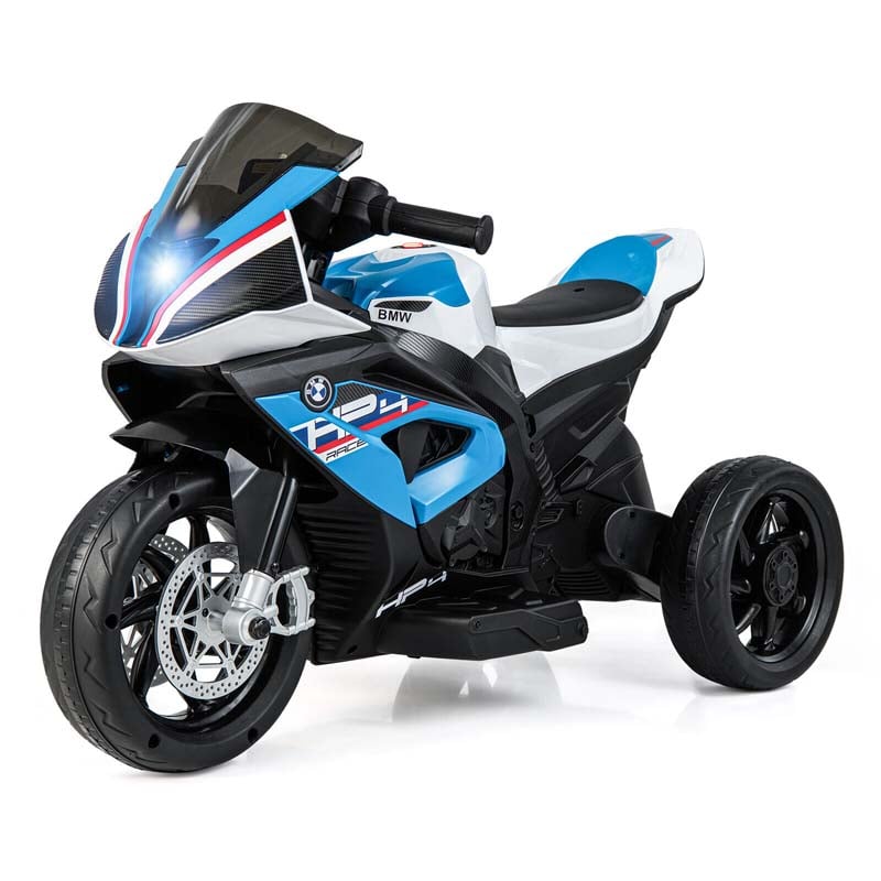 12V Licensed BMW Kids Ride on Motorcycle 3 Wheel Battery Powered Electric Riding Toy Trike with Light & Music