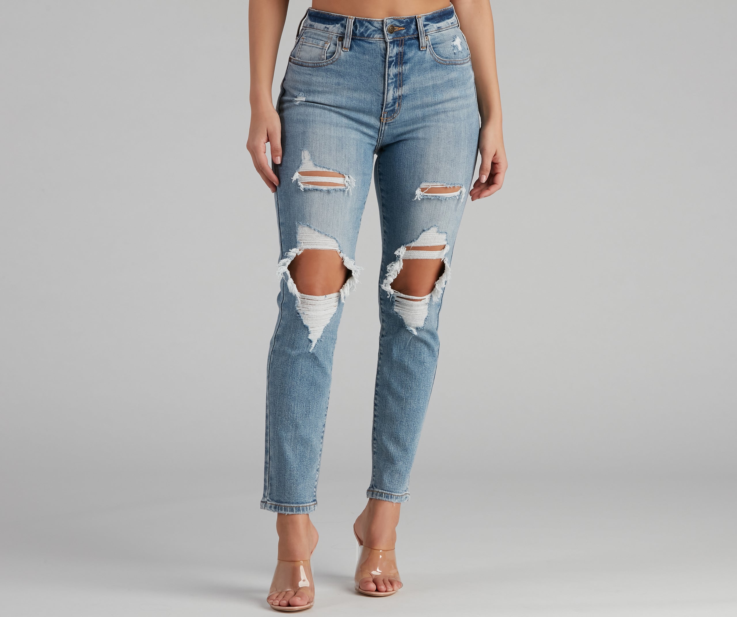 Tobi Super High Waist Mom Jeans