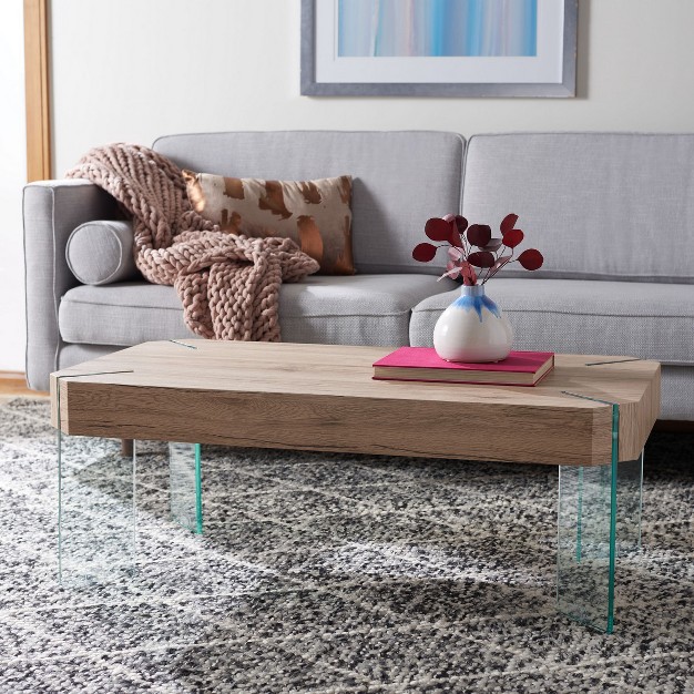 Katelyn Coffee Table Natural glass Legs Safavieh