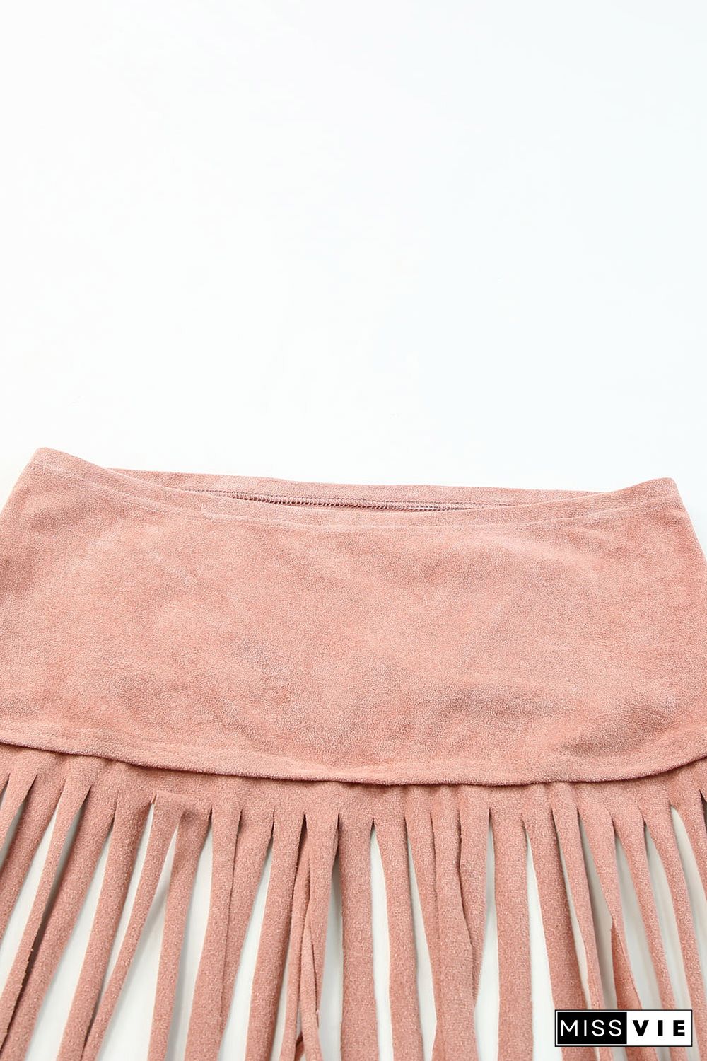 Pink Tassel Drawstring Bandeau Crop Tank Top