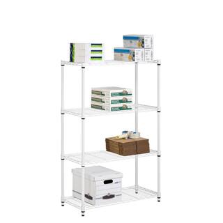 Honey-Can-Do White 4-Tier Heavy Duty Adjustable Steel Garage Storage Shelving (36 in. W x 54 in. x 14 in. D) SHF-09440