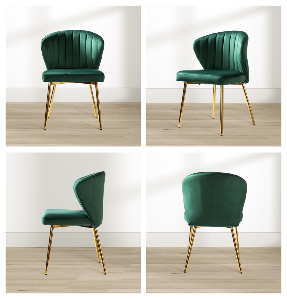 Luna Contemporary Side Chair With Tufted Back   Midcentury   Armchairs And Accent Chairs   by Karat Home  Houzz