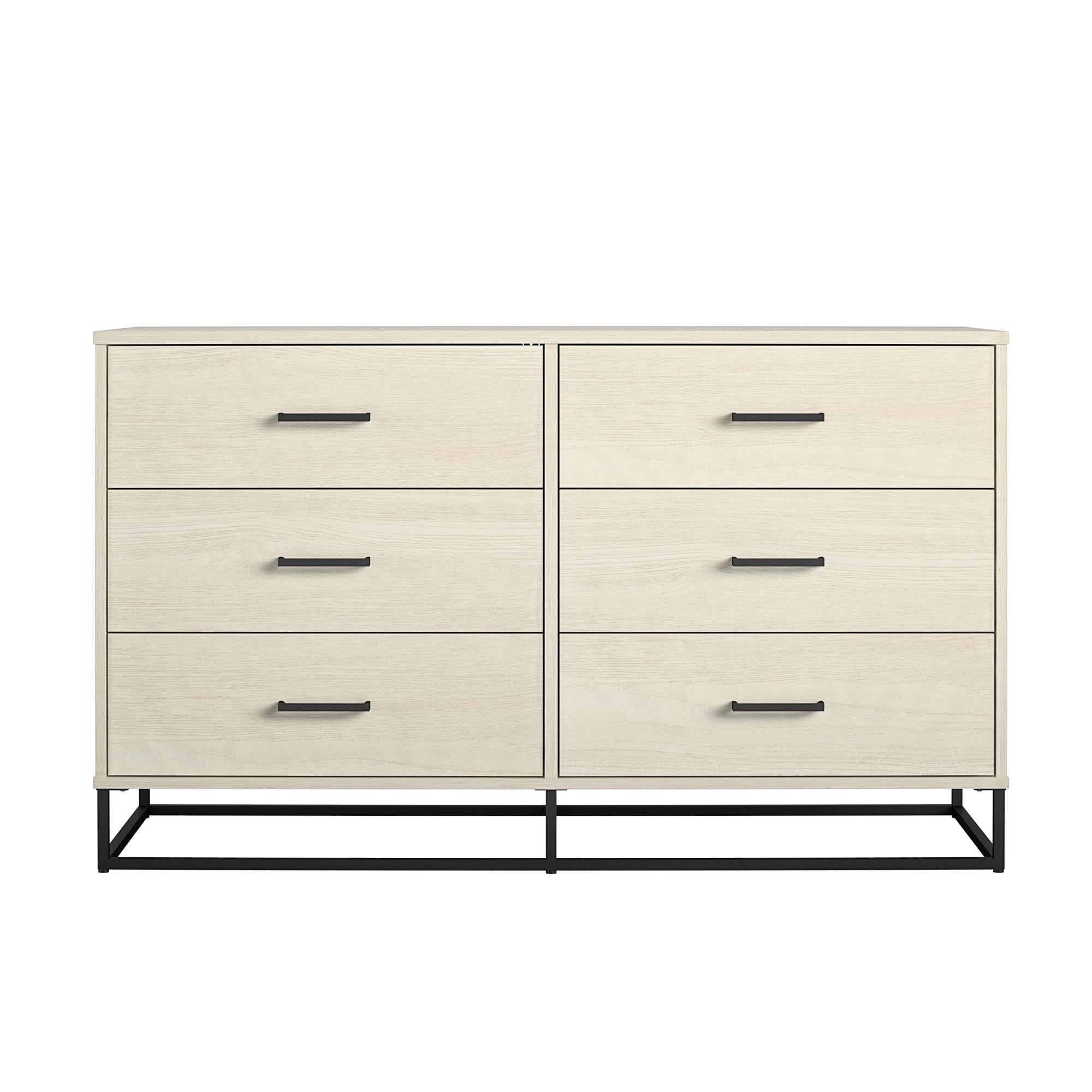 Novogratz Kelly 6 Drawer Dresser, Ivory Oak