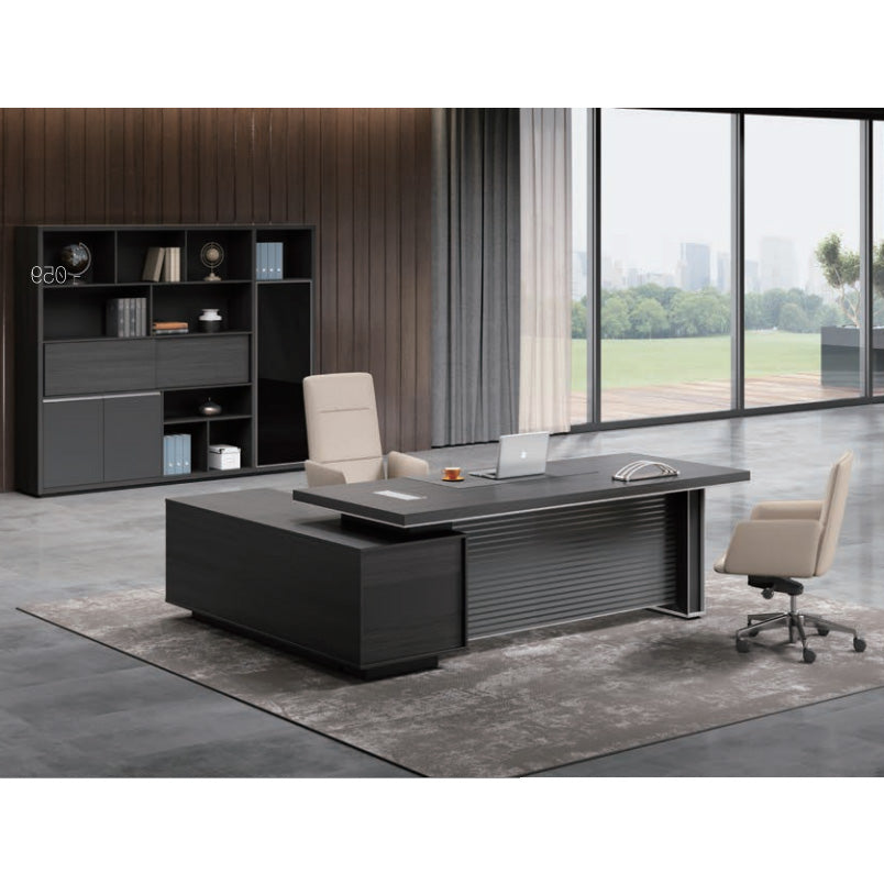 MATEES Executive Desk Reversible  2.0M - Grey/ Brown