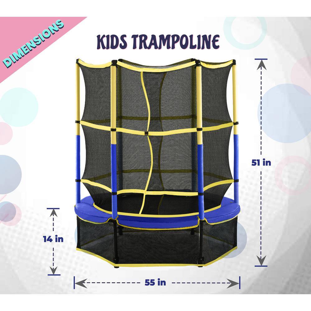 Upper Bounce Machrus Upper Bounce 55 in. Kiddy Trampoline and Enclosure Set Easy Assembly UBSF01-55