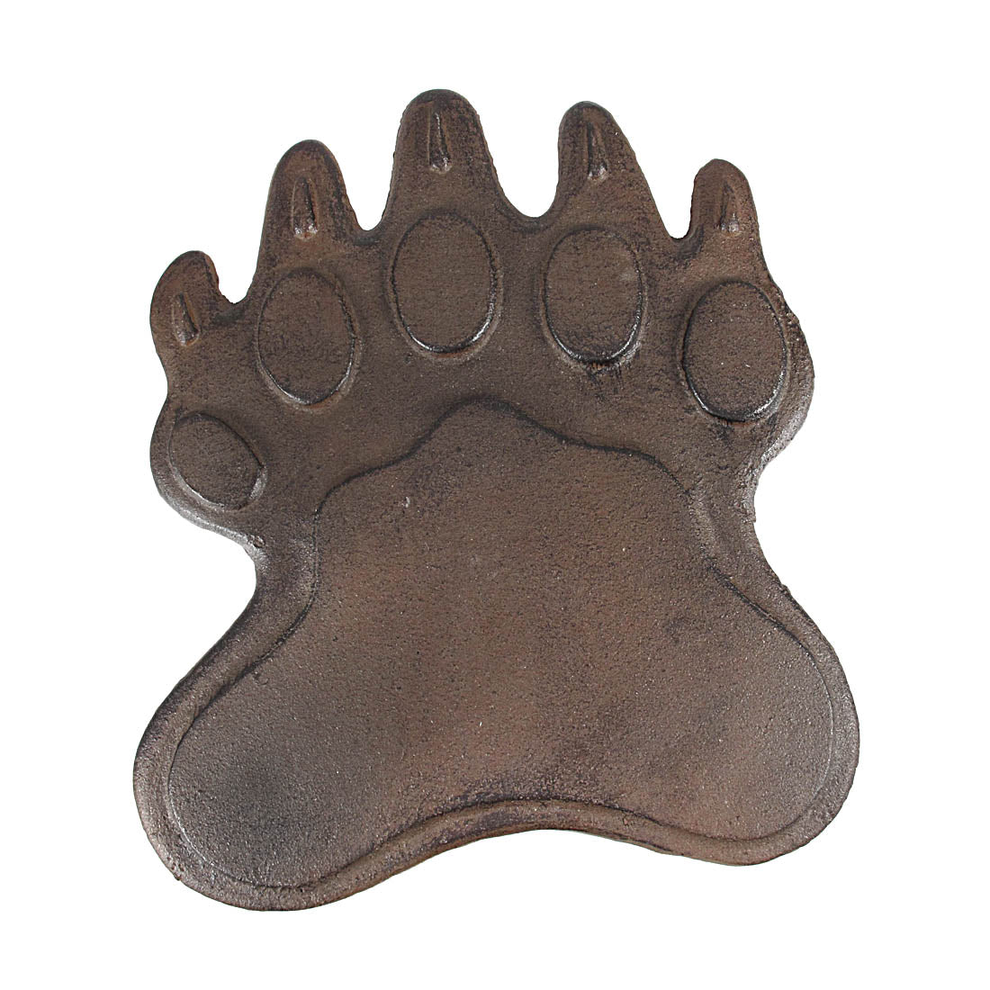 Zeckos Cast Iron Bear Footprint Garden Stepping Stone