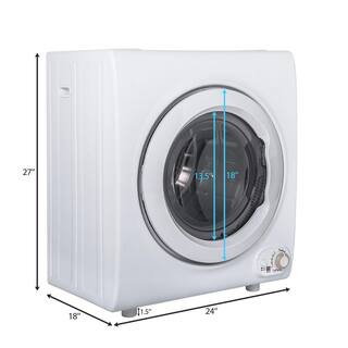 2.65 cu.ft. vented Front Load Compact Portable Electric Laundry Dryer in White with sensor dry W-KFC-37