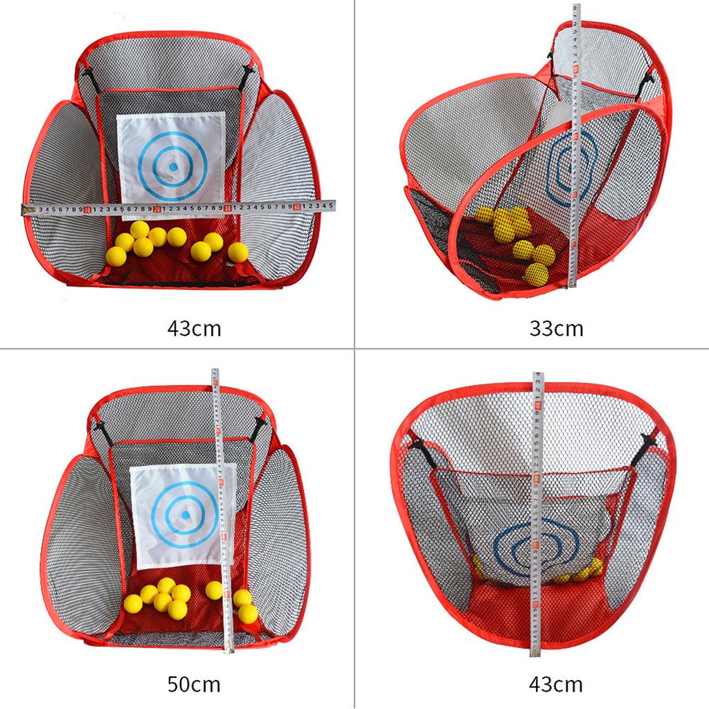 Durable Lawn Outdoor Indoor Adults Beginner Hitting Foldable Chiping Net Backyard Golf Cage Training Aid Exercising Gear - Red