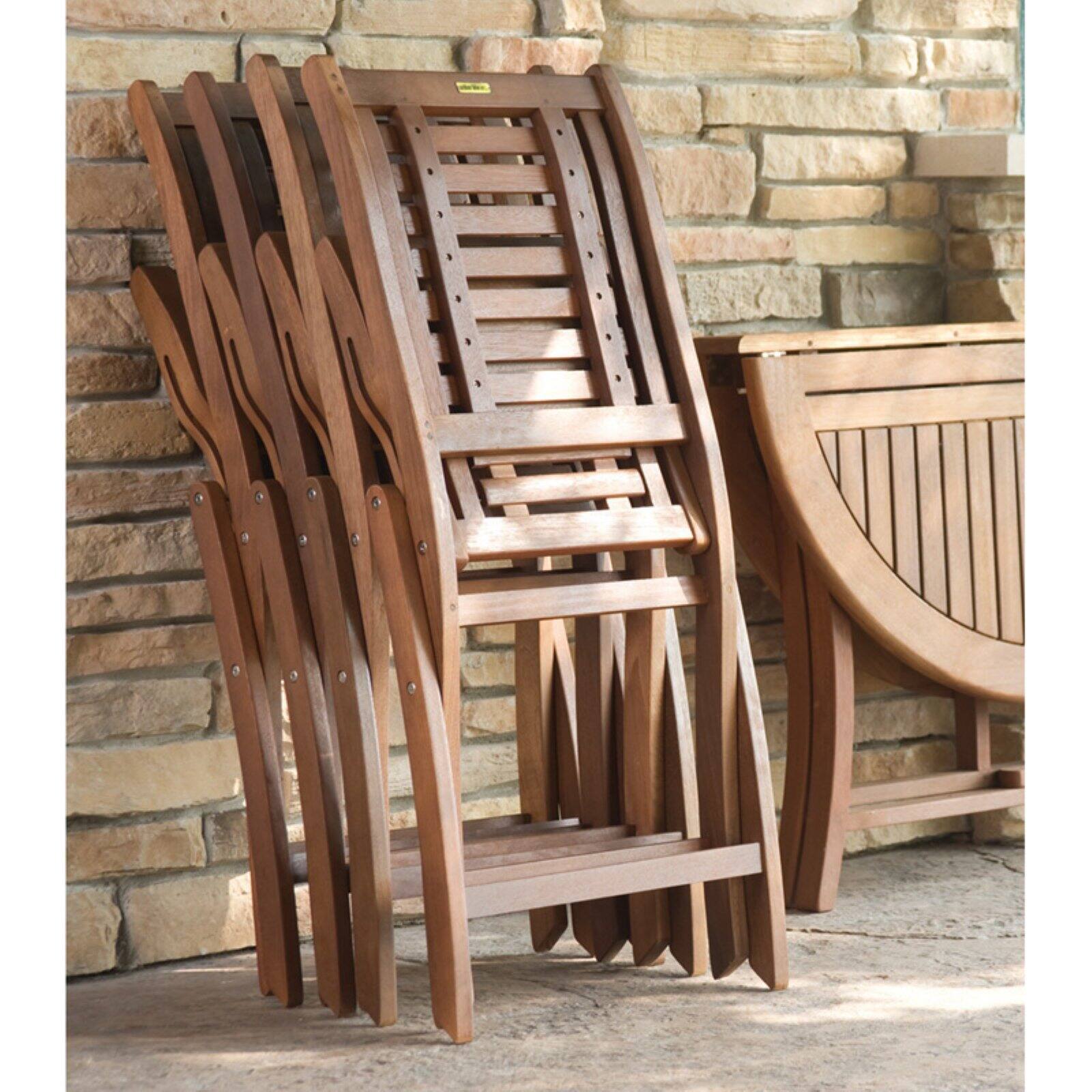 Eucalyptus Folding Side Chair Pair