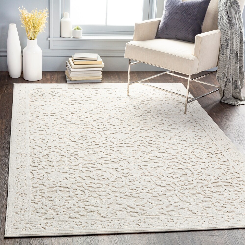 Wendell Indoor/ Outdoor Floral Damask Area Rug