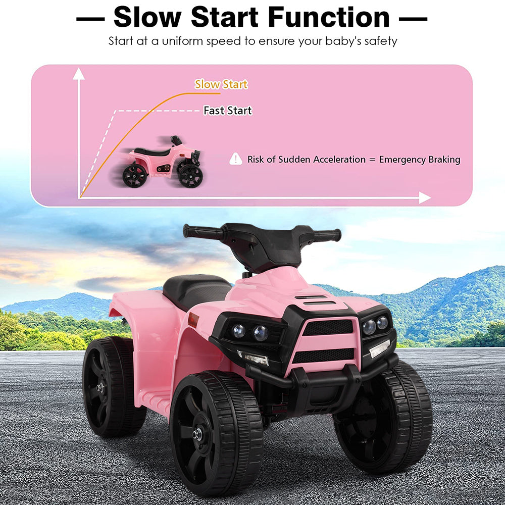 iRerts 6V Kids Ride on Toys, Battery Powered Ride on ATV Cars for Boys Girls Birthday Gifts, Kids Electric Cars for Toddlers, Kids Electric Ride on Vehicles with Headlights, Horn, Pink