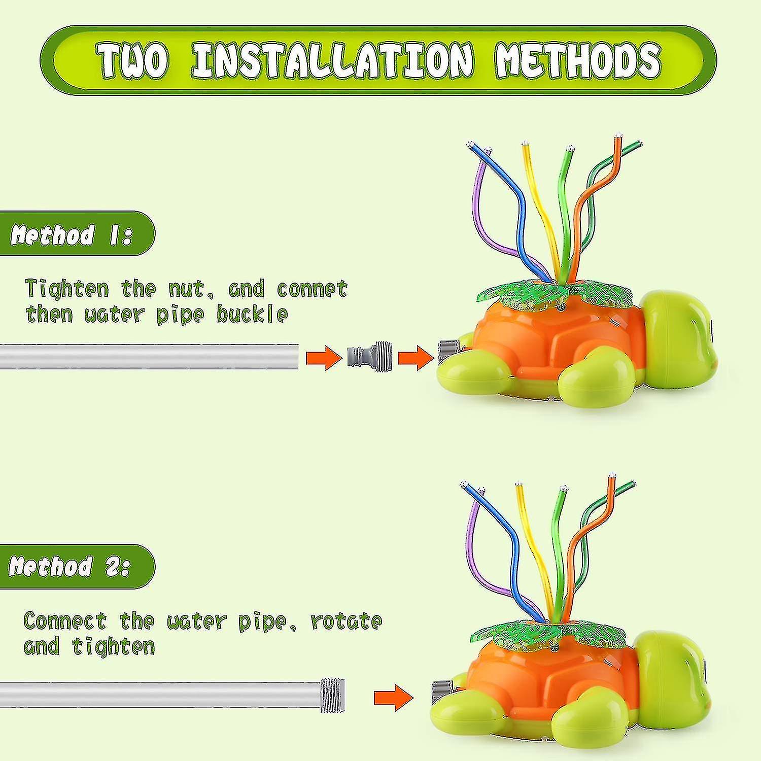 Kids Sprinkler For Yard Game With Wiggle Tubes Spinning Turtle Water For Kids - Splashing Fun Activity For Summer