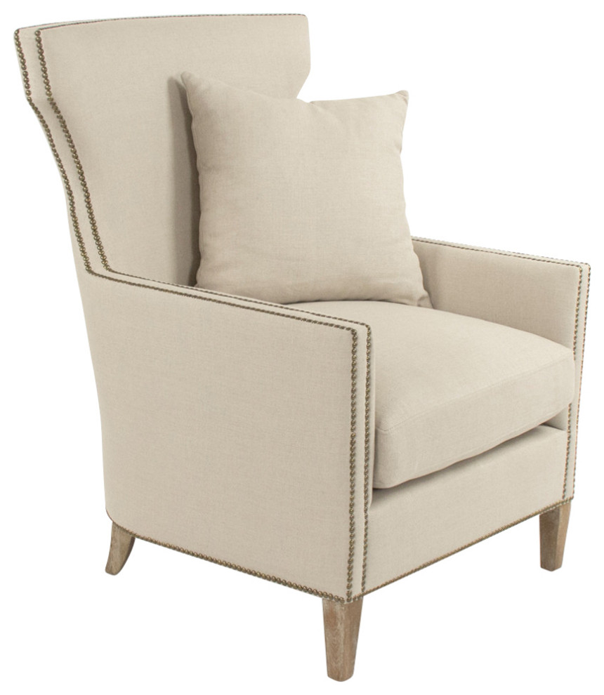 Aldrich Club Chair  Natural Linen   Transitional   Armchairs And Accent Chairs   by Zentique  Inc.  Houzz