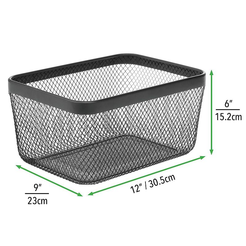 mDesign Steel Food Storage Organizer Bin Mesh Basket for Pantry - 8 Pack