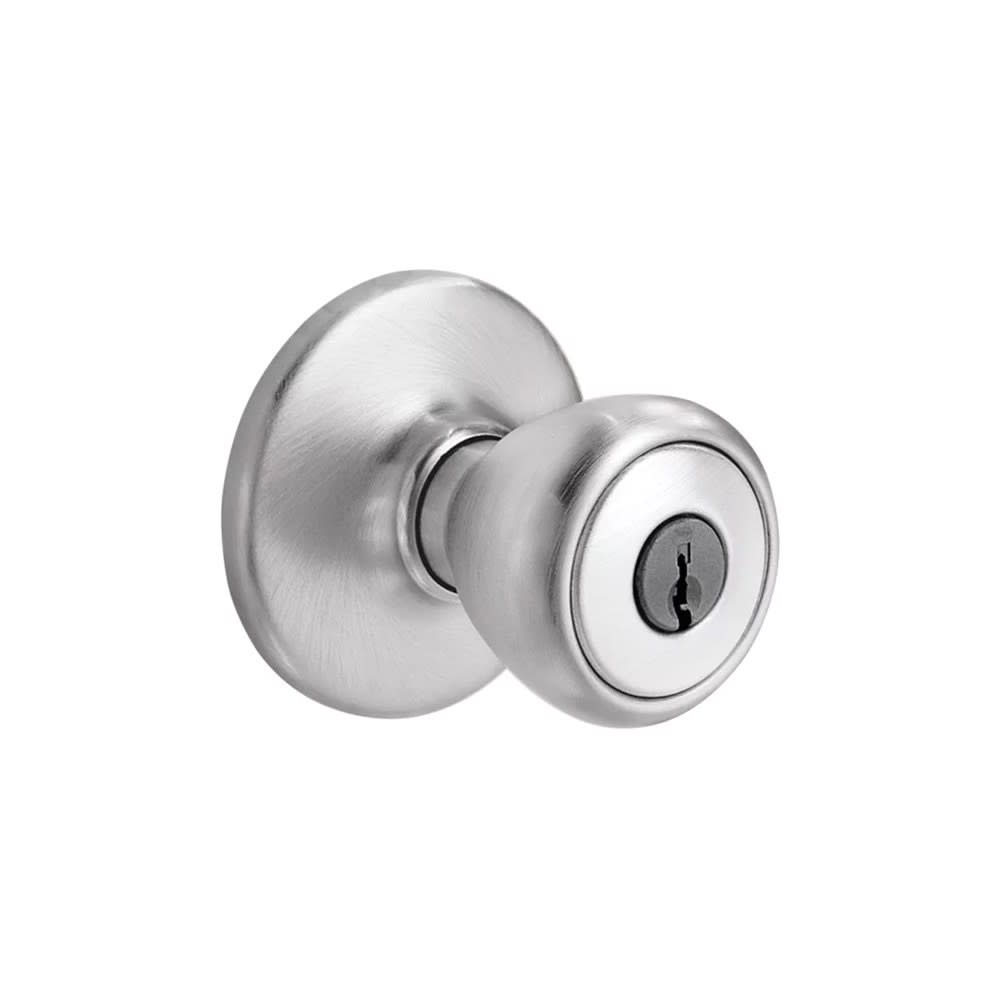 Satin Chrome Security Keyed Entry Exterior Tylo Lockset Knob