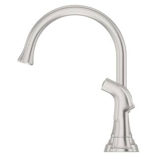 Pfister Ladera 2-Handle Standard Kitchen Faucet with Optional Side Sprayer in Spot Defense Stainless Steel F-036-4LRGS