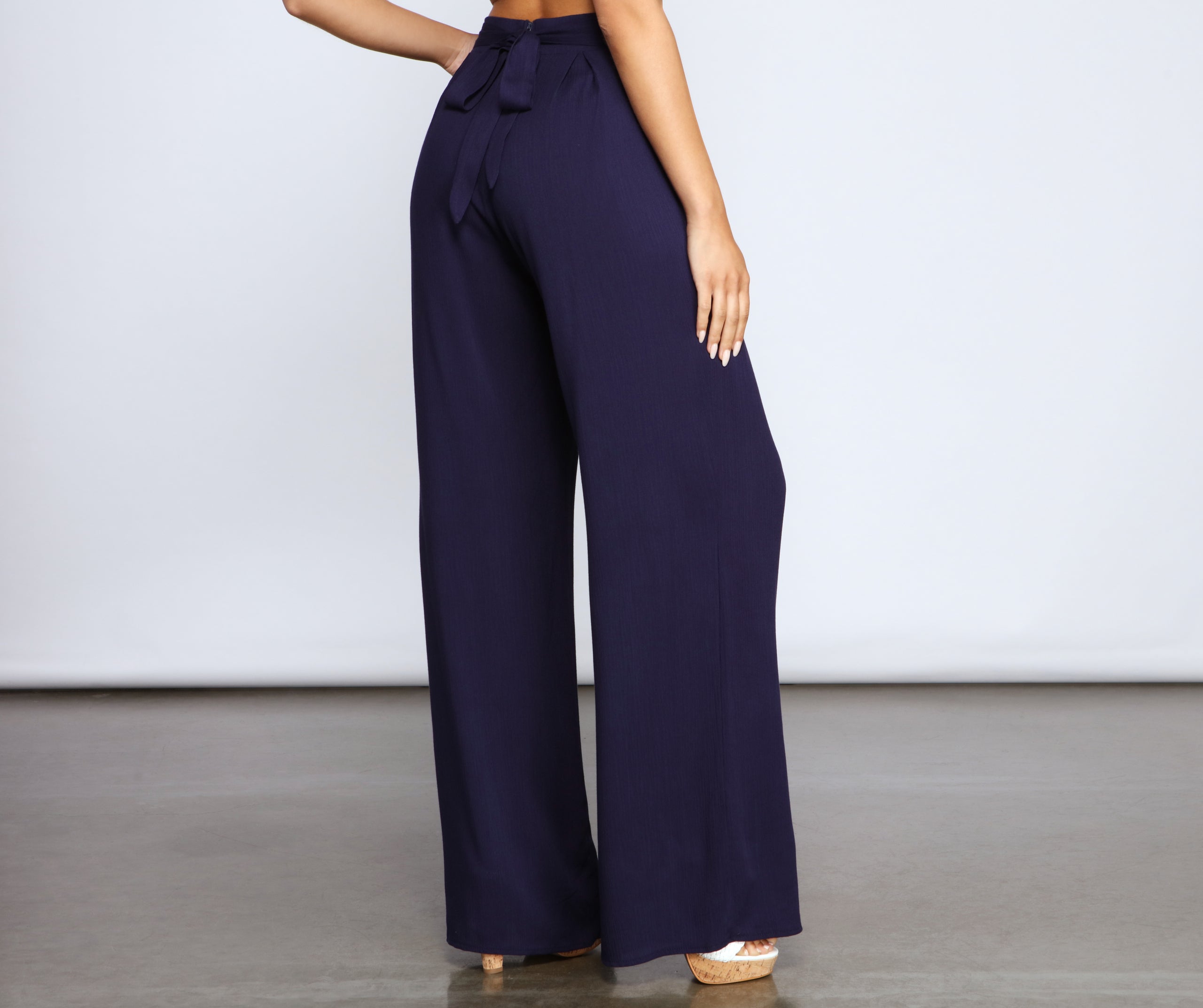 Fab Tie Waist Wide Leg Pants