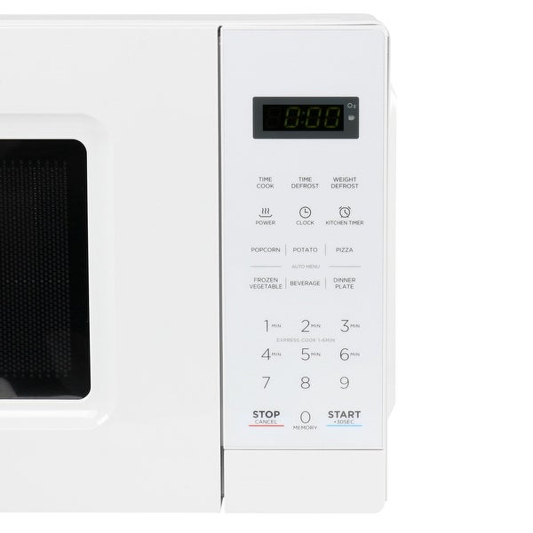 0.7 Cu Ft 700 Watt LED Digital Microwave Oven in White with Child Safety Lock