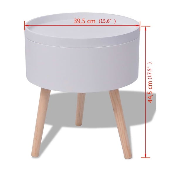 Side Table with Serving Tray Round 15.6