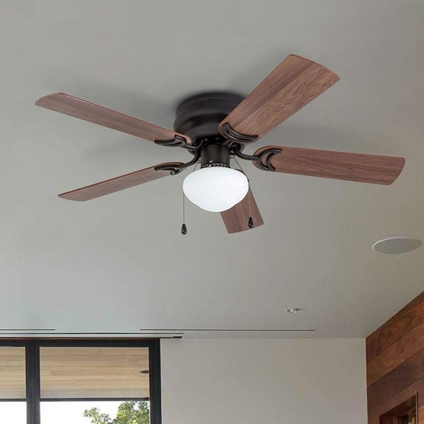 Prominence Home Alvina Ceiling Fan， Traditional， Hugger / Low Profile， LED Globe Light， Bronze - 42-inch Shopping - The Best Deals on Ceiling Fans | 31036780