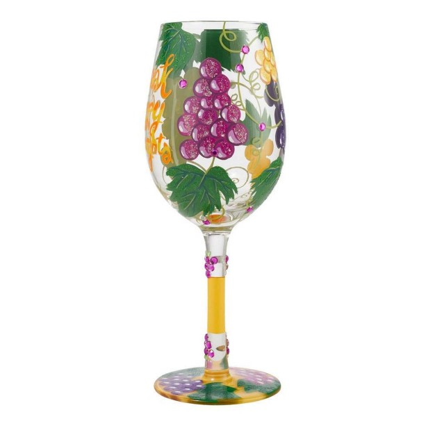 Tabletop Drink Happy Thoughts Wine Glass Enesco Drinkware