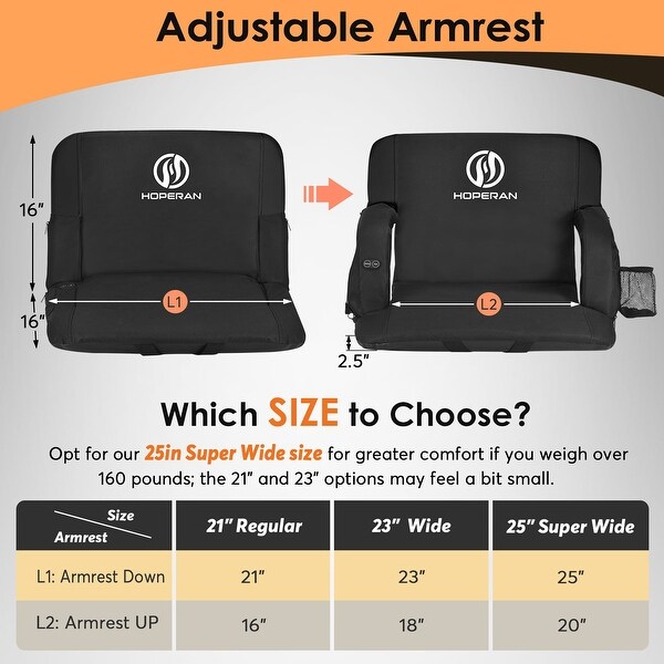 25 Inch 2Pack Heated Stadium Seats for Bleachers with 20000mAh Power Bank Included Stadium Seating for Bleachers Seat