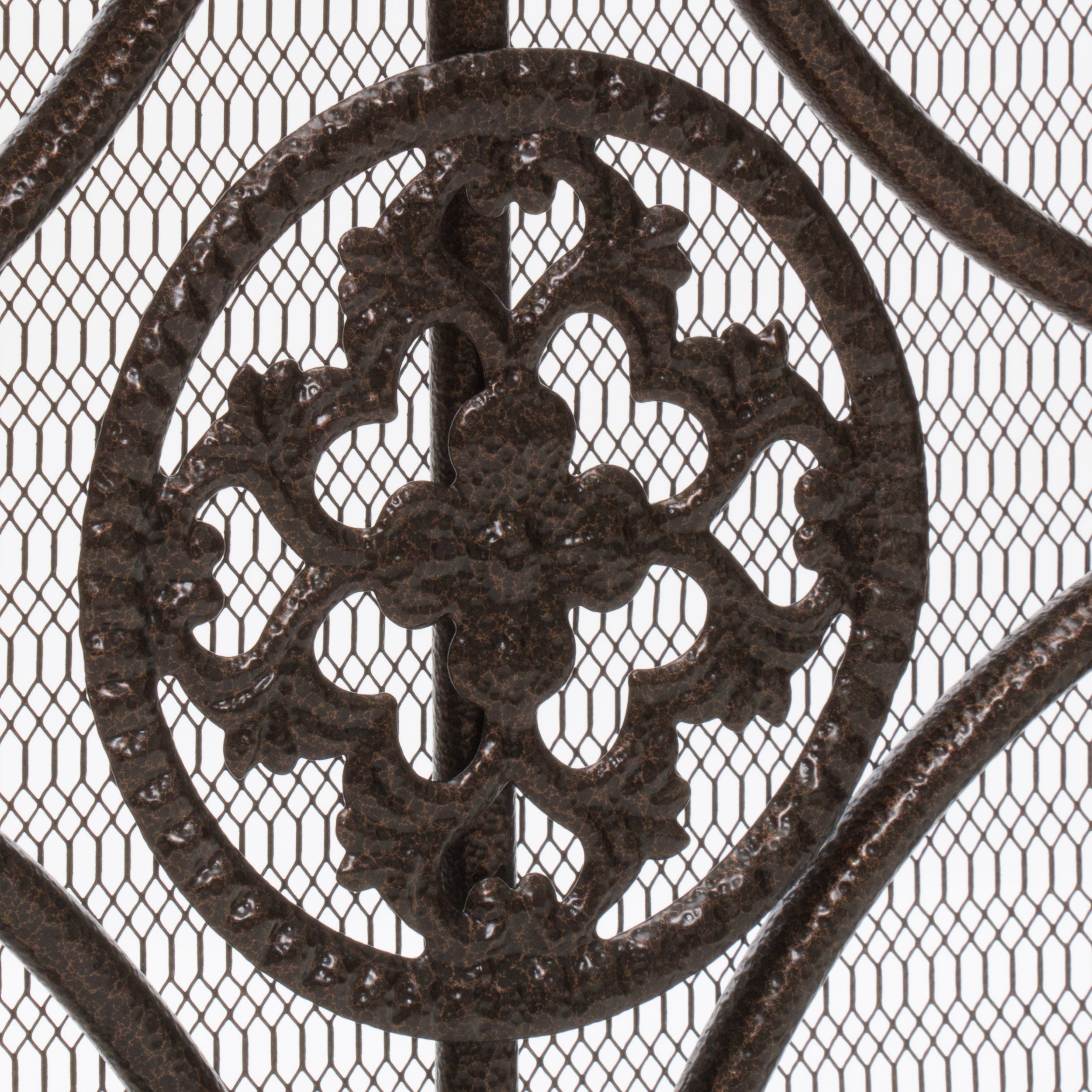 Darcie Copper Brown Finish Wrought Iron Fireplace Screen