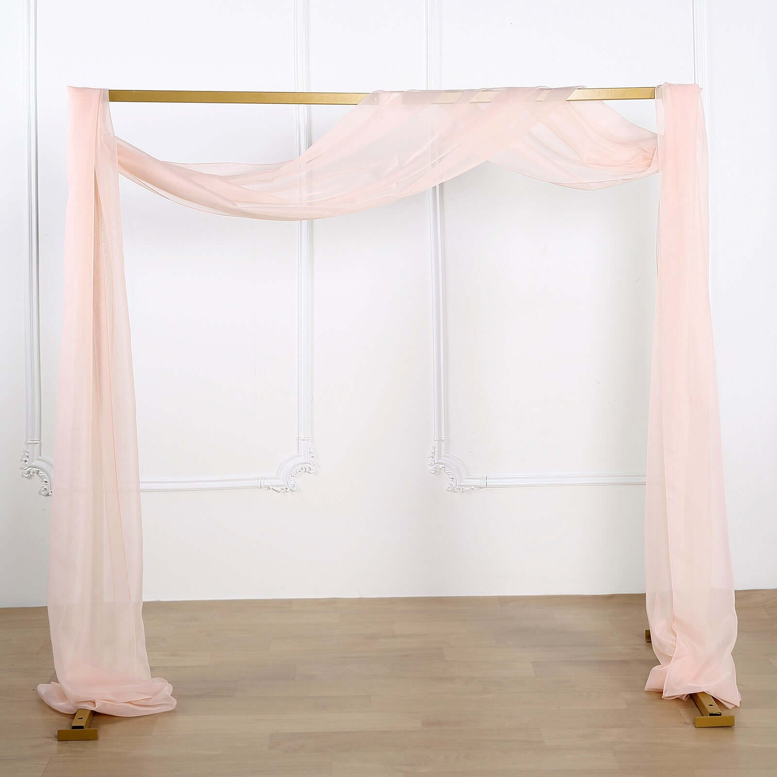 Blush Sheer Organza Wedding Arch Draping Fabric, Long Curtain Backdrop Window Scarf Valance 18ft