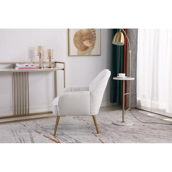 Modern Soft White Teddy fabric Ivory Ergonomics Ac...