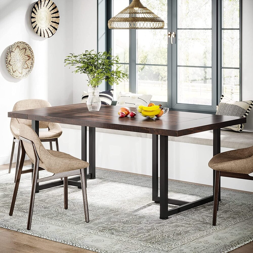 Industrial Rectangular 6 Seat Dining Table Kitchen Table for Dining Room Kitchen Home