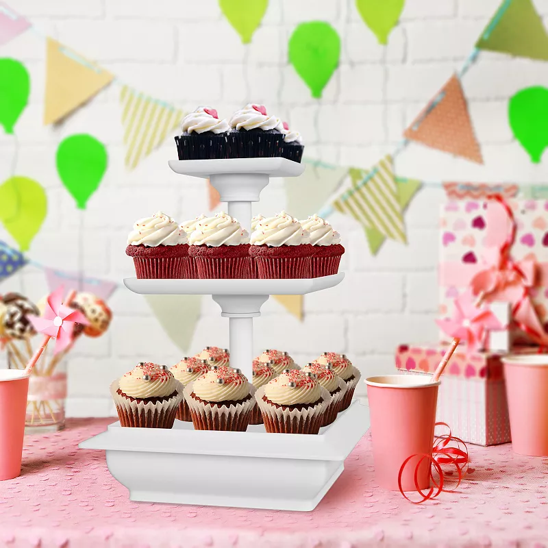 Chef Buddy 3-Tier Square Cupcake Stand