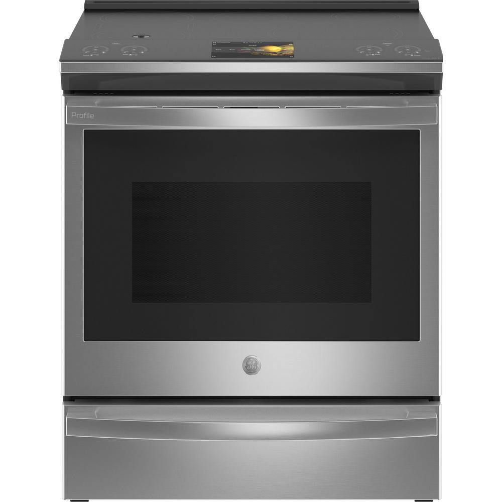 GE Profile Profile 30 in. 5.3 cu. ft. Smart Slide-In Induction Range with Self-Cleaning Convection Oven in Stainless Steel PHS93XYPFS