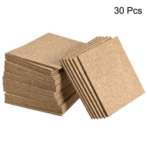 100x100x3mm Square Coasters Cork Cup Mat Pad for Tableware 30pcs - Wood