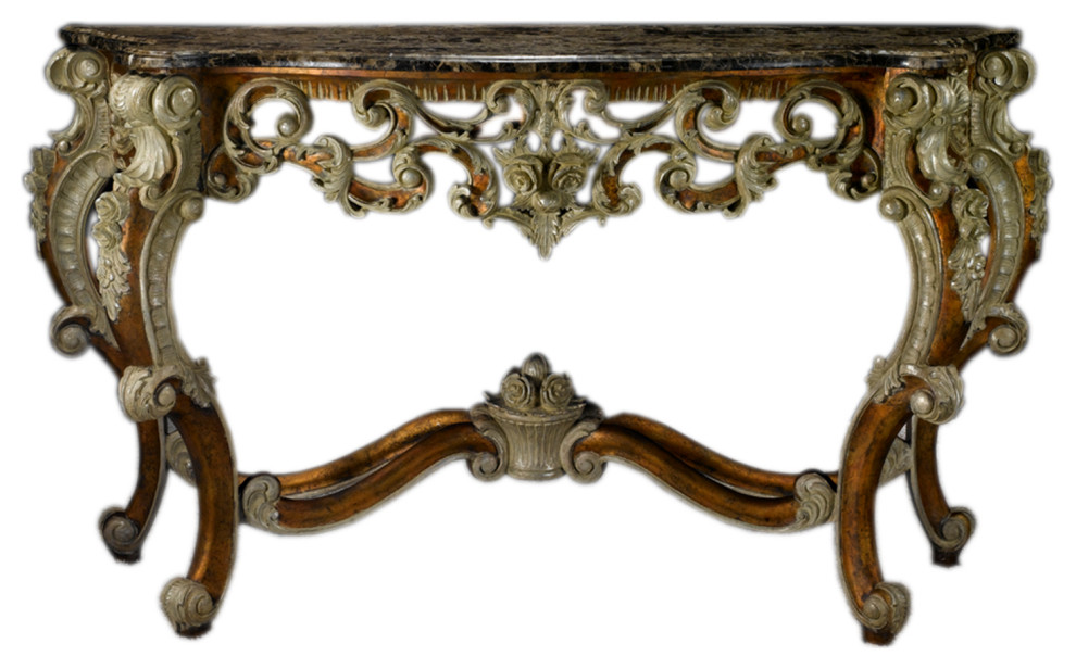 Infinity 66.5 quotBrown Marble Console Table   Traditional   Console Tables   by Infinity Furniture  Houzz