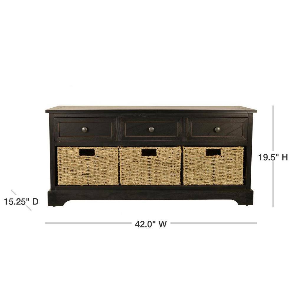 Decor Therapy Montgomery Black Storage Bench FR1729