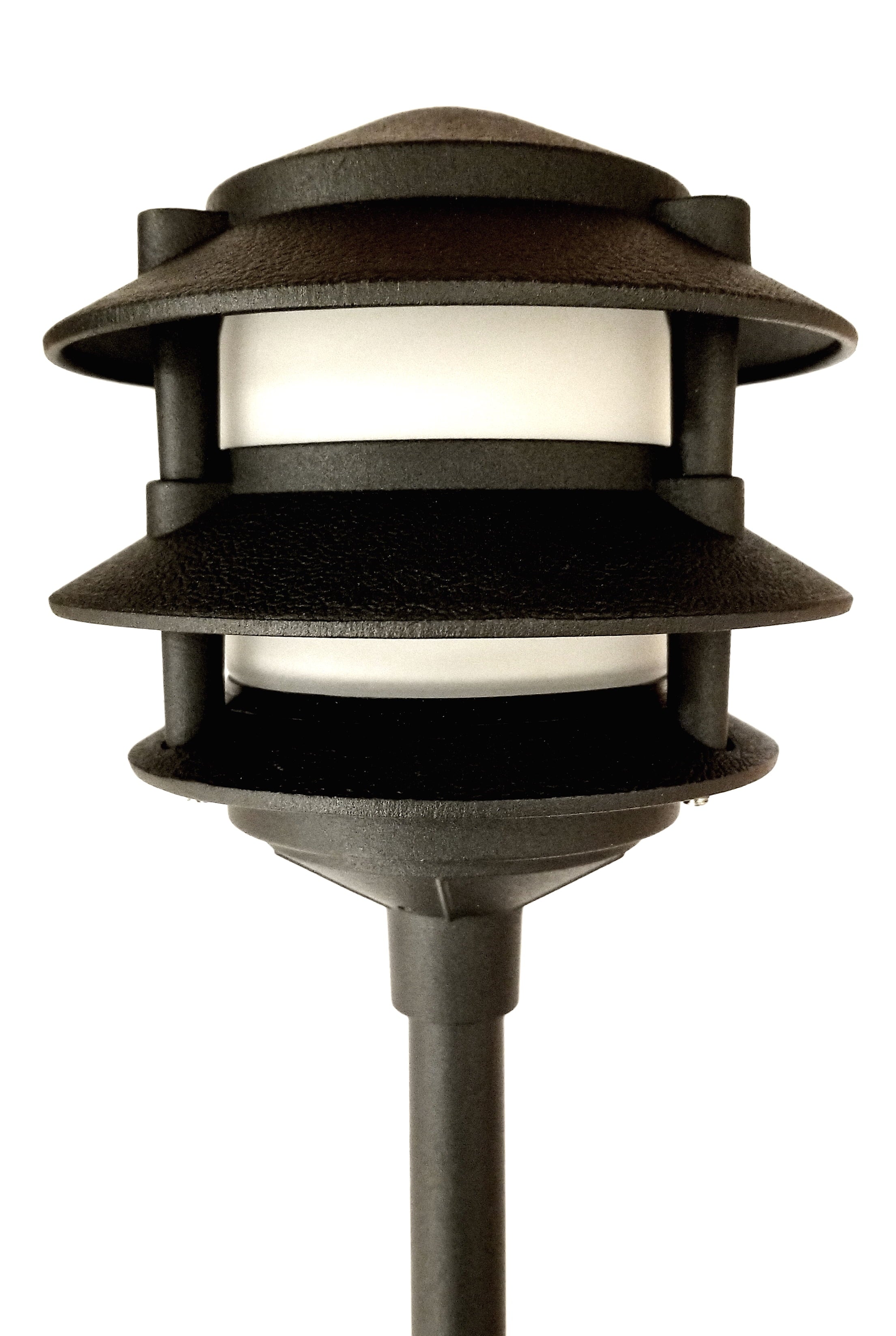 Best Pro Lighting Low Voltage Landscape Light Cast Aluminum 3 Tier Pagoda in Black- BPL302