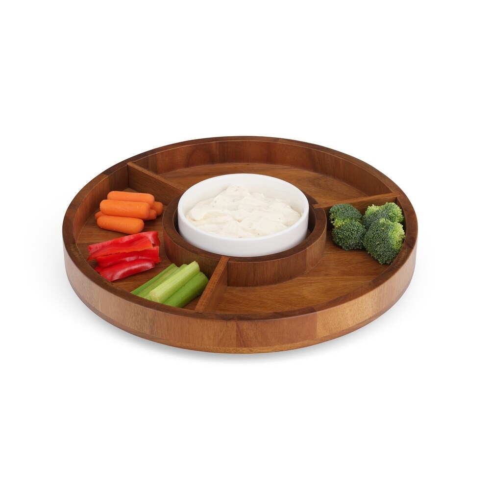 Nambe Duets Lazy Susan Crudite Tray and Bowl   Tray: 14\