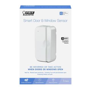 Feit Electric Battery-Powered Smart Wi-Fi Door and Window Sensor Easy setup - No Hub Required in White (12-Pack) MOTDOORWIFIBAT12