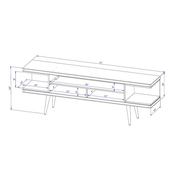 Utopia 70.47 TV Stand in White Gloss and Maple Cream