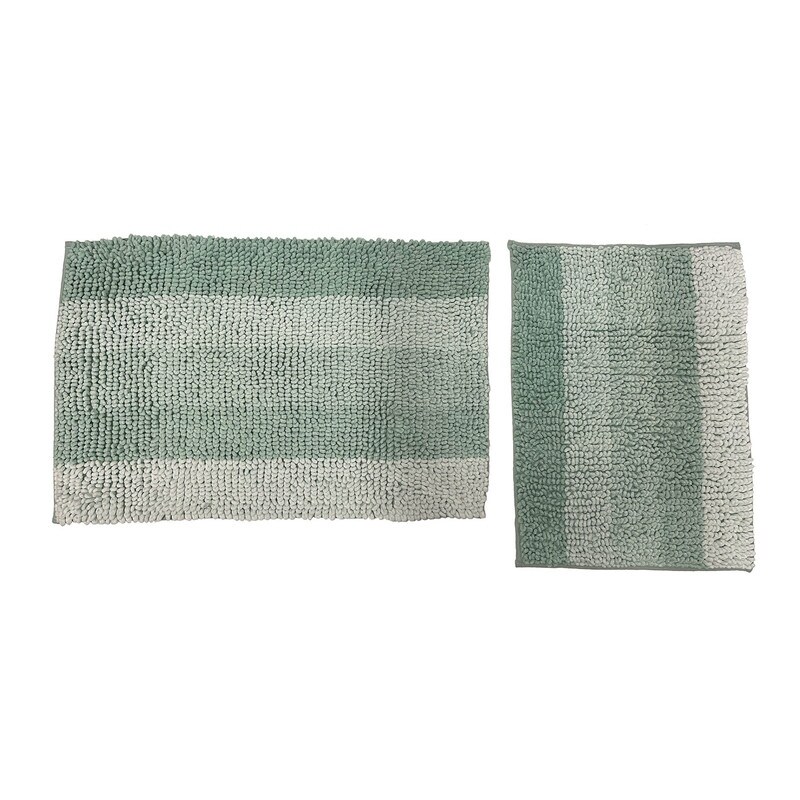 Premius Lina 2 Piece Loop Chenille Bath Mat Set  20x32  17x24 Inches