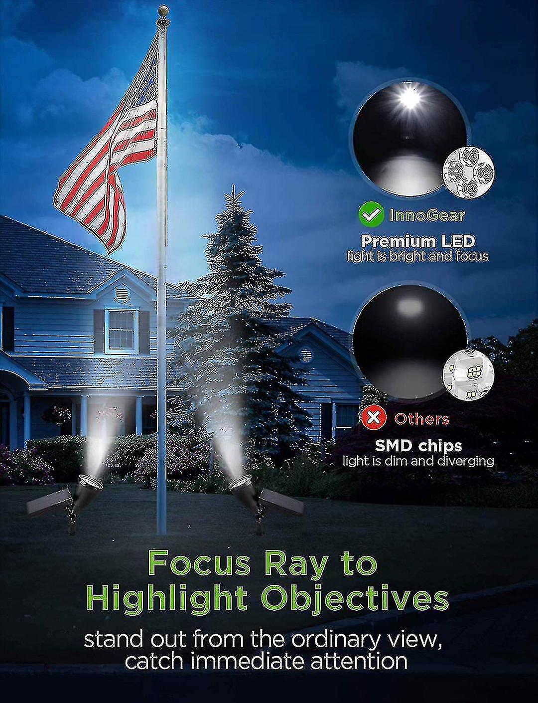 Solar Lights Outdoor 4 Pack - Waterproof Solar Powered Landscape Spotlights 2-in-1 Wall Light Decorative Lighting