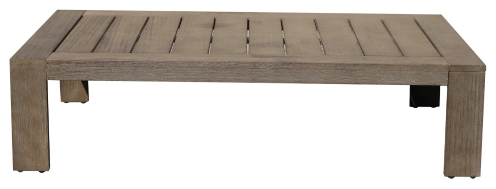 Benzara BM287835 Coffee Table  Burnt Brown Acacia Wood Frame  Plank Surface   Transitional   Outdoor Coffee Tables   by Uber Bazaar  Houzz