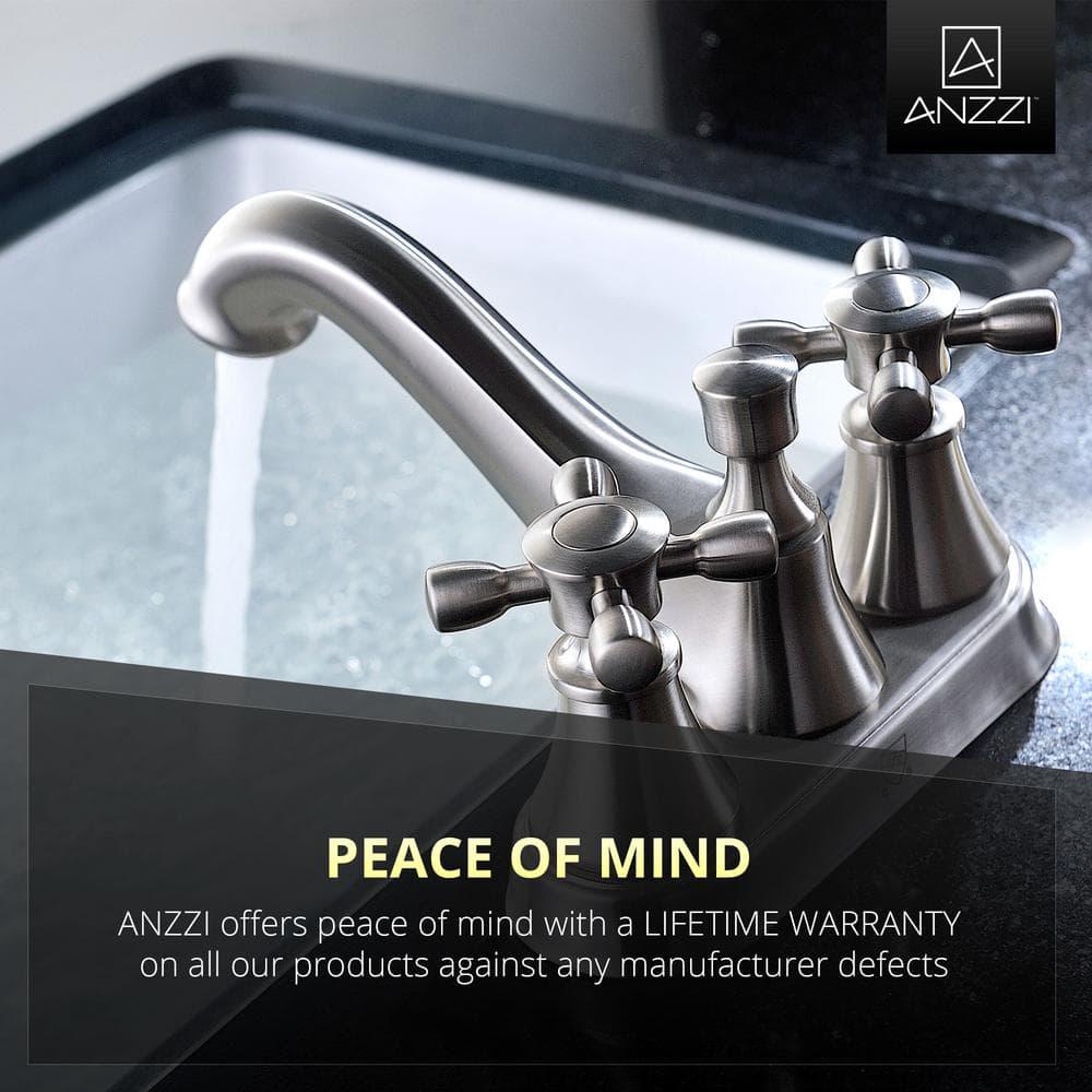 ANZZI Major Series 4 in Centerset 2Handle MidArc Bathroom Faucet in Brushed Nickel